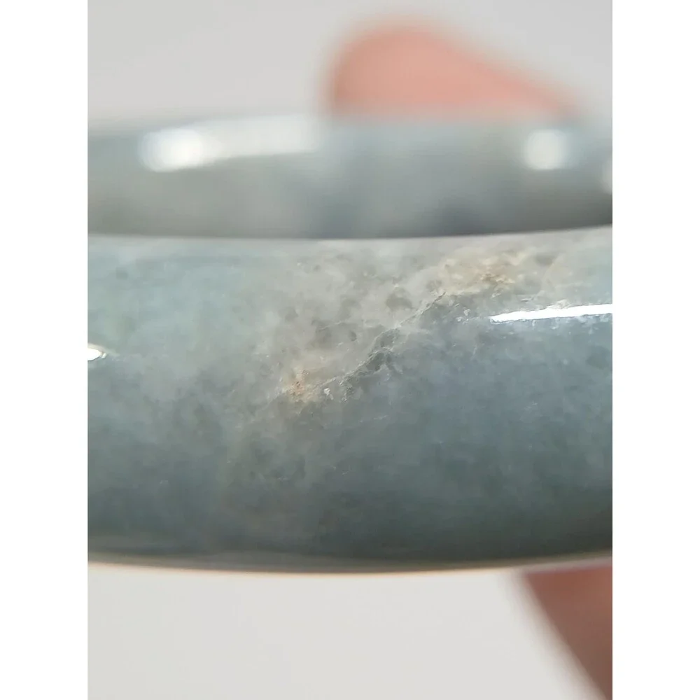 Baby Blue Jadeite Bangle 67mm Semi-Icy Translucent 87g